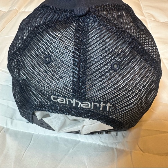Carhartt Trucker Hat Blue  Mesh Back Adjustable Size Snapback Mens Unisex Cap - Picture 2 of 12